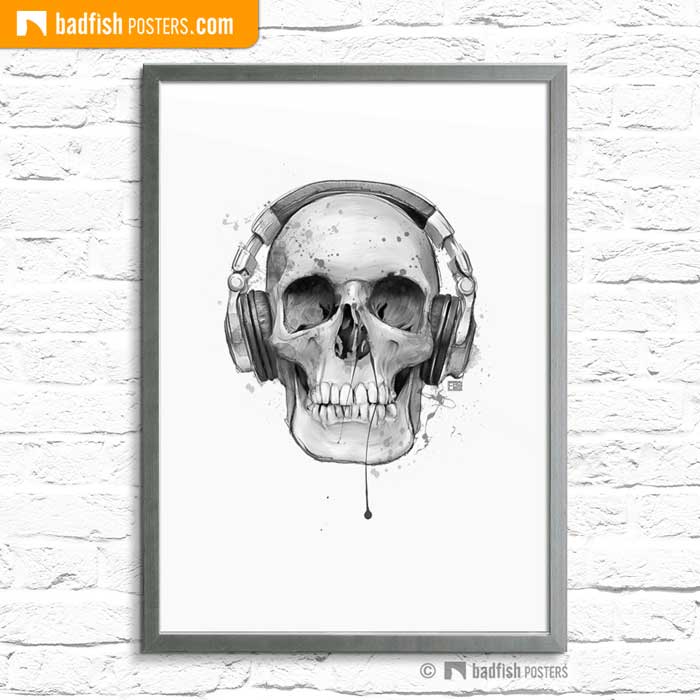 Skull With Headphones | Poster Blog