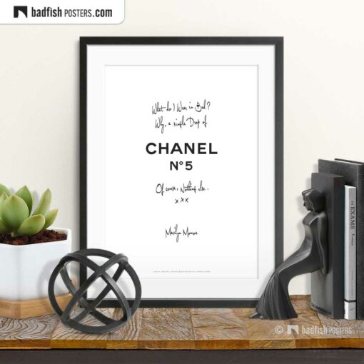 A Drop Of Chanel N° 5 | Typographic Fashion Poster | © BadFishPosters.com