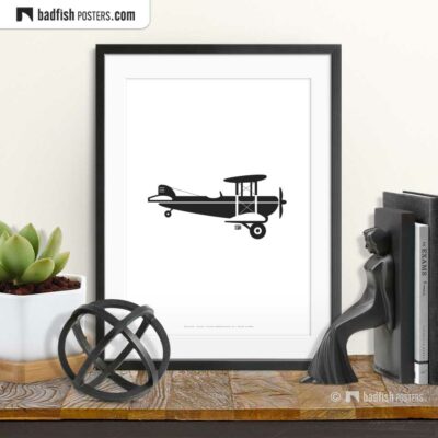 Crop Duster | Biplane | Minimal Poster | © BadFishPosters.com