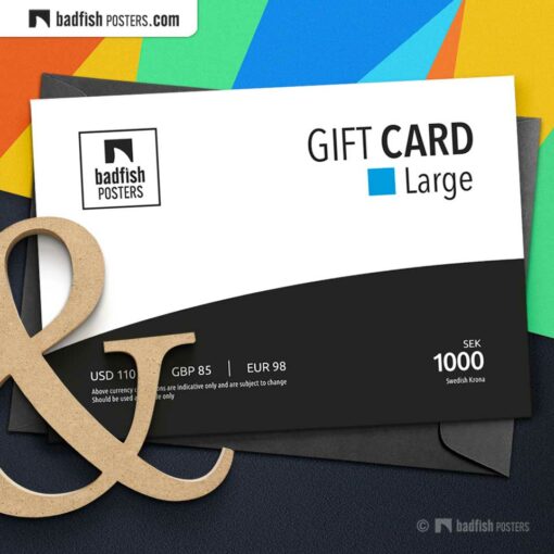 Gift Card Large | eGift Card | Gift Certificate | Email Gift Card | © BadFishPosters.com