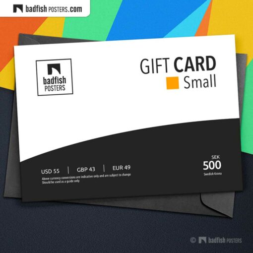 Gift Card Small | eGift Card | Gift Certificate | Email Gift Card | © BadFishPosters.com