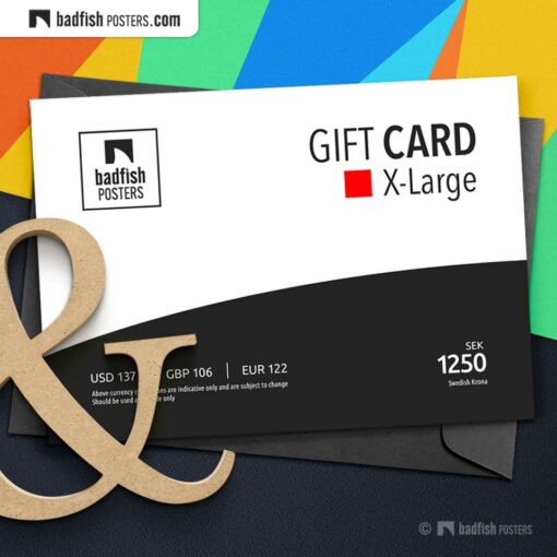 Gift Card X-Large | eGift Card | Gift Certificate | Email Gift Card | © BadFishPosters.com