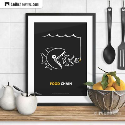 The Food Chain | Comic Style Poster | © BadFishPosters.com