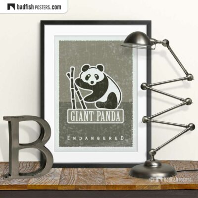 Giant Panda | Endangered | Graphic Poster | © BadFishPosters.com