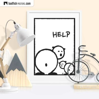 Help | Polar Bears | Comic Style Poster | © BadFishPosters.com