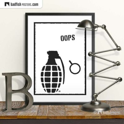 Oops | Explosive Comic Style Poster | © BadFishPosters.com