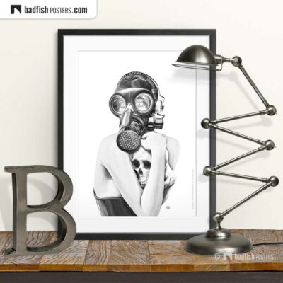 Gas Mask Girl | Goth Art Poster | © BadFishPosters.com