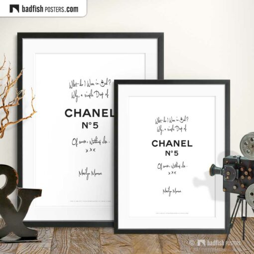 A Drop Of Chanel N° 5 | Typographic Fashion Poster | Gallery Image | © BadFishPosters.com