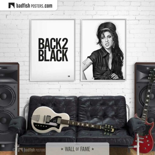 Back To Black | Typographic Poster | Gallery Image | © BadFishPosters.com