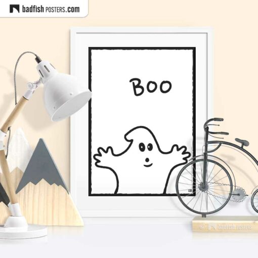 Boo - The Friendly Ghost | Graphic Poster | © BadFishPosters.com