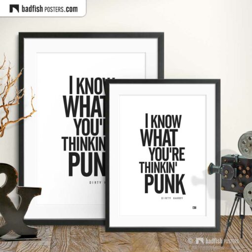 Dirty Harry - I Know What You're Thinkin' Punk | Typographic Movie Poster | Gallery Image | © BadFishPosters.com