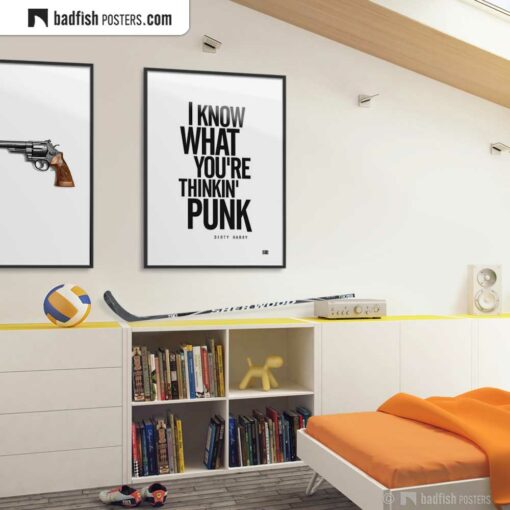 Dirty Harry - I Know What You're Thinkin' Punk | Typographic Movie Poster | Gallery Image | © BadFishPosters.com