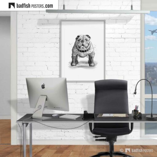 English Bulldog | Art Poster | Gallery Image | © BadFishPosters.com