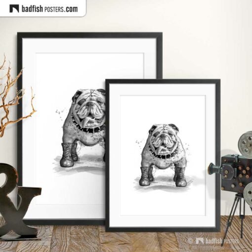 English Bulldog | Art Poster | Gallery Image | © BadFishPosters.com