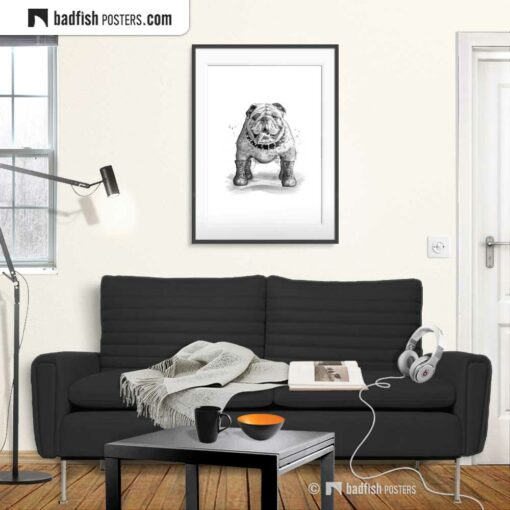English Bulldog | Art Poster | Gallery Image | © BadFishPosters.com