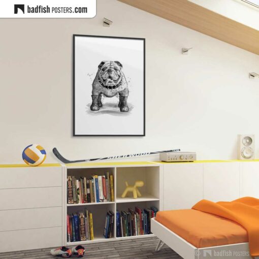 English Bulldog | Art Poster | Gallery Image | © BadFishPosters.com