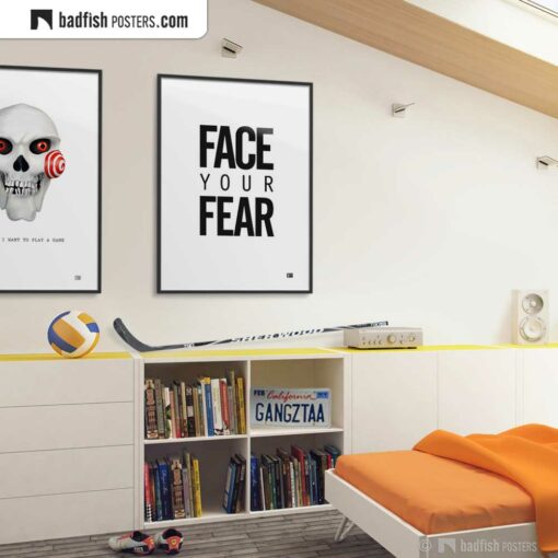 Face Your Fear | Typographic Poster | Gallery Image | © BadFishPosters.com