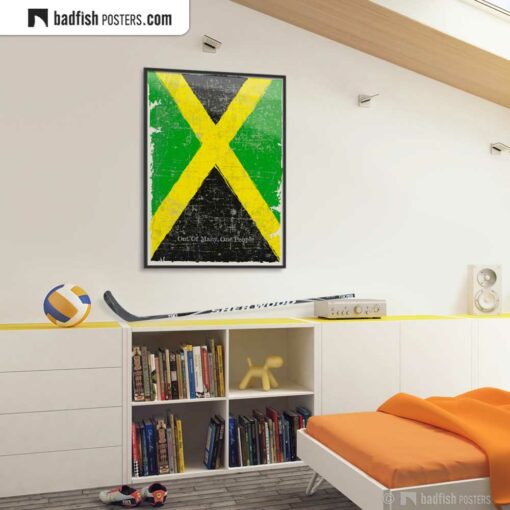 Flag Of Jamaica | Art Poster | Gallery Image | © BadFishPosters.com