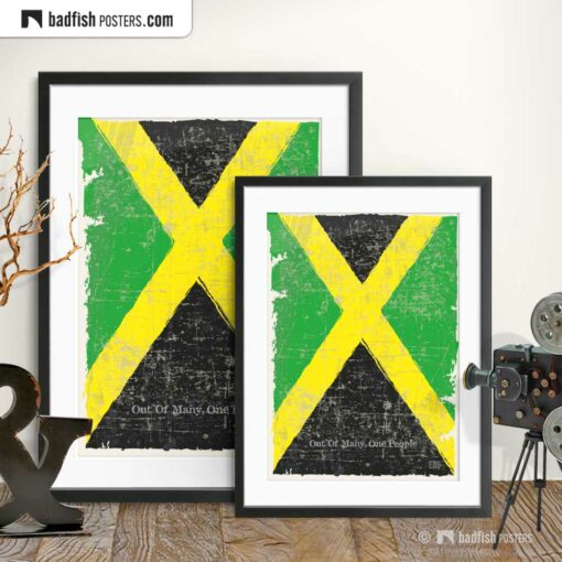 Flag Of Jamaica | Art Poster | Gallery Image | © BadFishPosters.com