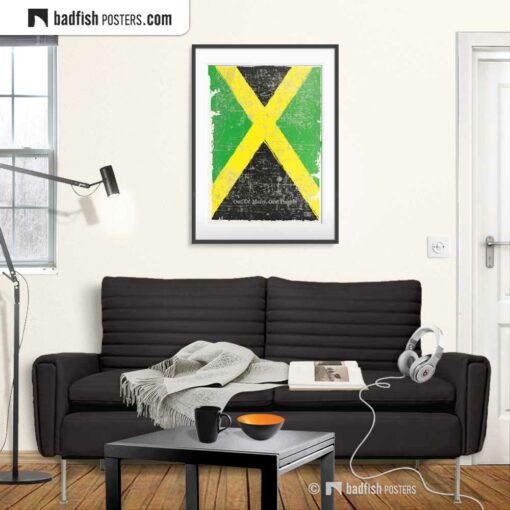 Flag Of Jamaica | Art Poster | Gallery Image | © BadFishPosters.com