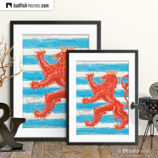 Flag Of Luxembourg | Red Lion | Art Poster | Gallery Image | © BadFishPosters.com