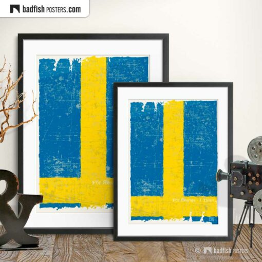 Flag Of Sweden | Art Poster | Gallery Image | © BadFishPosters.com