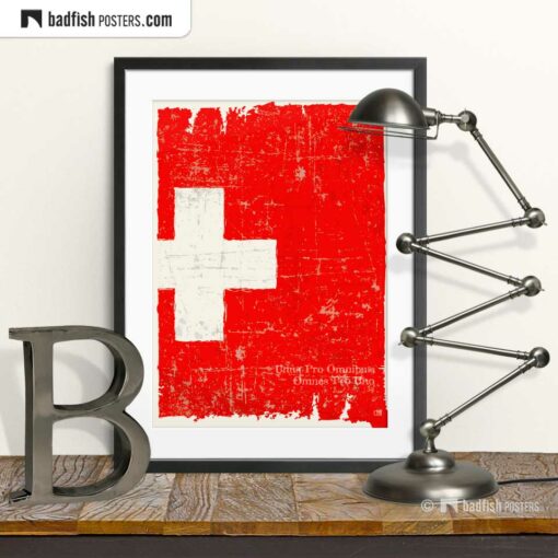 Flag Of Switzerland | Art Poster | © BadFishPosters.com