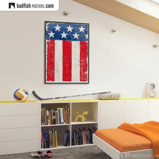 Flag Of The United States | Art Poster | Gallery Image | © BadFishPosters.com