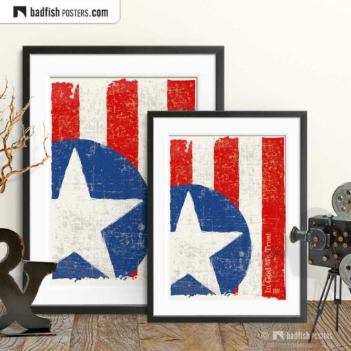 Flag Of The United States | Art Poster | Gallery Image | © BadFishPosters.com