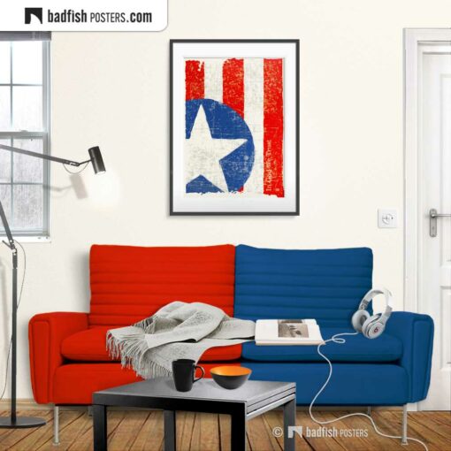 Flag Of The United States | Art Poster | Gallery Image | © BadFishPosters.com