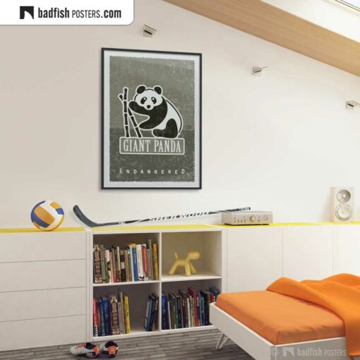 Giant Panda | Endangered | Graphic Poster | Gallery Image | © BadFishPosters.com