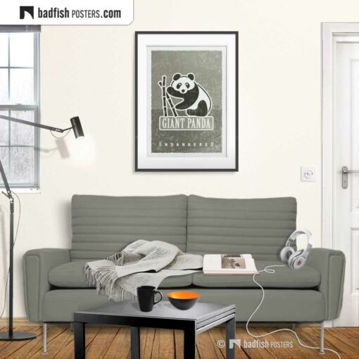 Giant Panda | Endangered | Graphic Poster | Gallery Image | © BadFishPosters.com