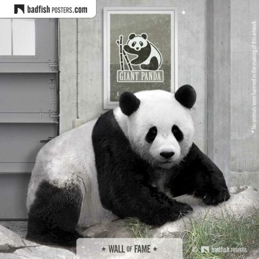 Giant Panda | Endangered | Graphic Poster | Gallery Image | © BadFishPosters.com