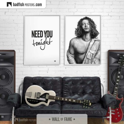 Need You Tonight | Typographic Poster | Gallery Image | © BadFishPosters.com