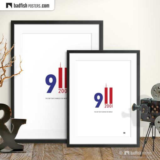 9/11 | Nine Eleven 2001 | Graphic Tribute Poster | Gallery Image | © BadFishPosters.com