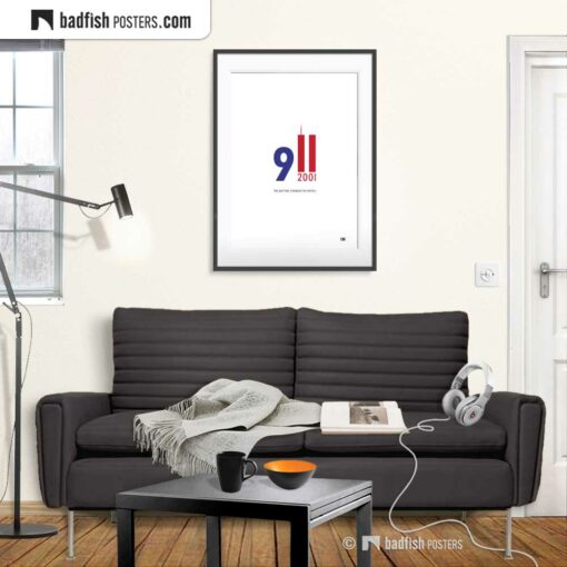 9/11 | Nine Eleven 2001 | Graphic Tribute Poster | Gallery Image | © BadFishPosters.com