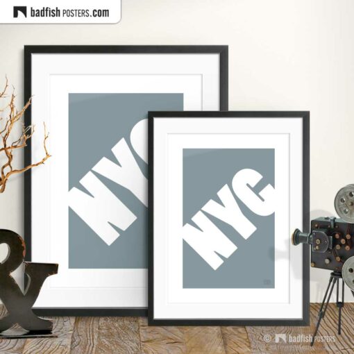 NYC | New York City | Graphic Poster | Gallery Image | © BadFishPosters.com