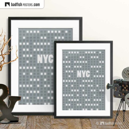 NYC | New York City | Empire State | Graphic Poster | Gallery Image | © BadFishPosters.com