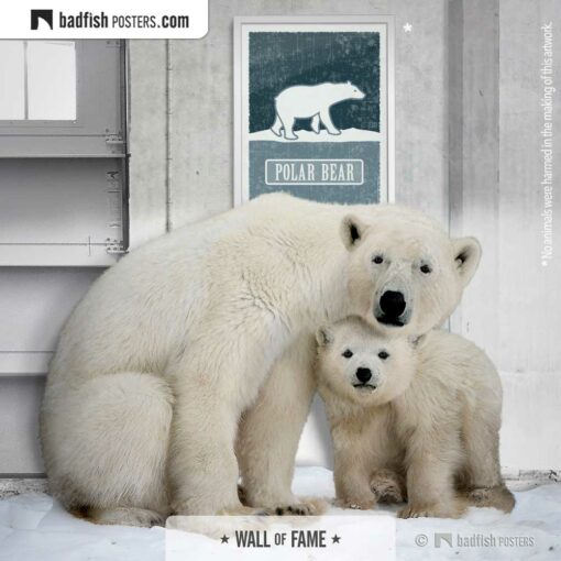 Polar Bear | Endangered | Graphic Poster | Gallery Image | © BadFishPosters.com