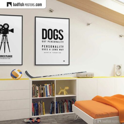 Pulp Fiction | Dogs Got Personality | Typographic Movie Poster | Gallery Image | © BadFishPosters.com