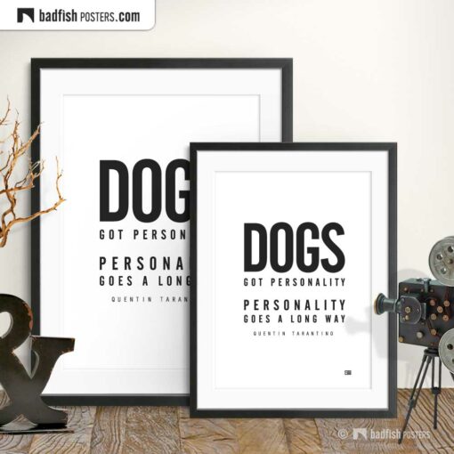 Pulp Fiction | Dogs Got Personality | Typographic Movie Poster | Gallery Image | © BadFishPosters.com