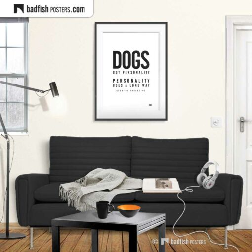 Pulp Fiction | Dogs Got Personality | Typographic Movie Poster | Gallery Image | © BadFishPosters.com