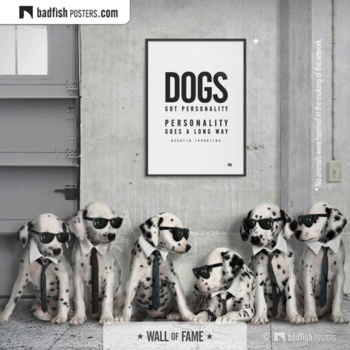 Pulp Fiction | Dogs Got Personality | Typographic Movie Poster | Gallery Image | © BadFishPosters.com