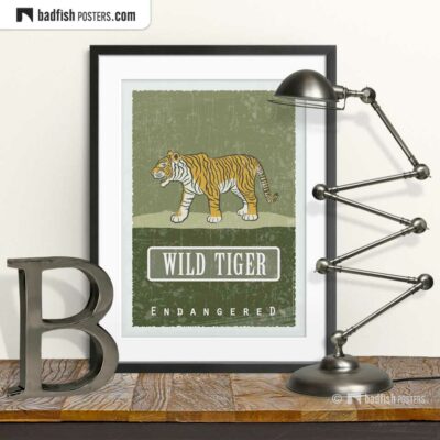 Wild Tiger | Endangered | Graphic Poster | © BadFishPosters.com