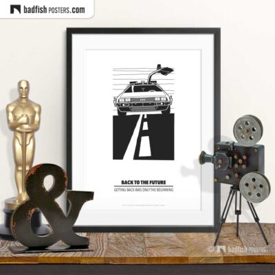 Back To The Future | DeLorean | Minimal Movie Poster | © BadFishPosters.com