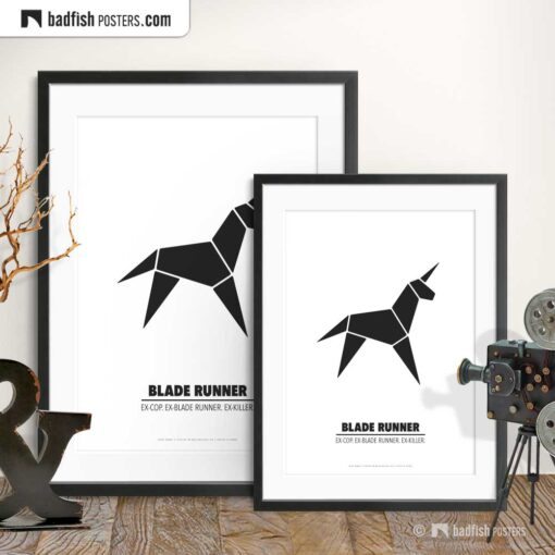 Blade Runner | Origami Unicorn | Minimal Movie Poster | Gallery Image | © BadFishPosters.com