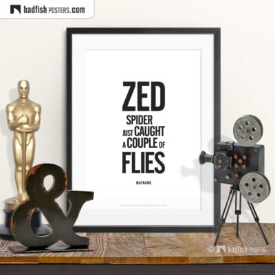 Caught A Couple Of Flies | Typographic Movie Poster | © BadFishPosters.com