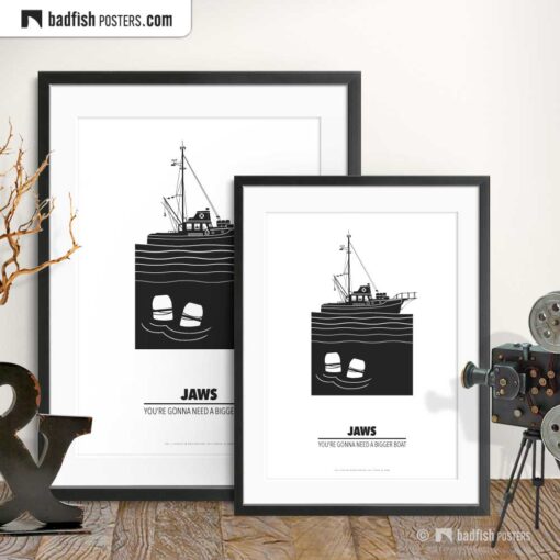 Jaws | Shark Seeker Orca | Minimal Movie Poster | Gallery Image | © BadFishPosters.com