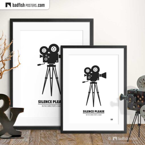 Movie Camera | Minimal Movie Poster | Gallery Image | © BadFishPosters.com