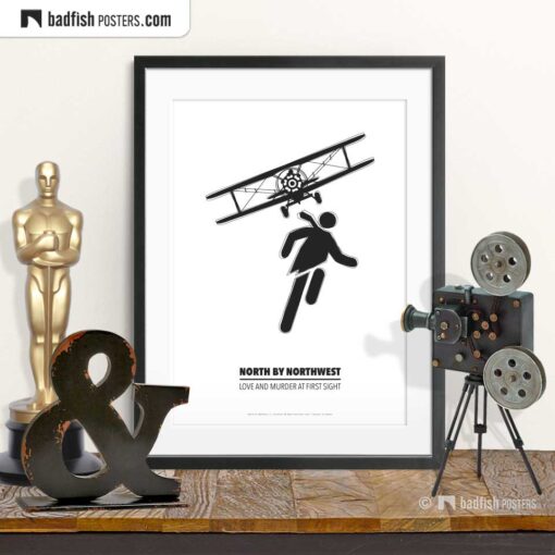 North By Northwest | Crop Duster | Minimal Movie Poster | © BadFishPosters.com